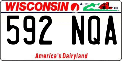 WI license plate 592NQA