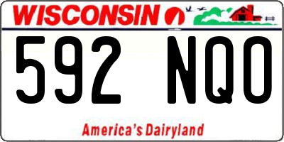 WI license plate 592NQO