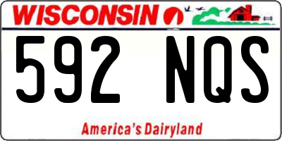 WI license plate 592NQS