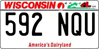 WI license plate 592NQU