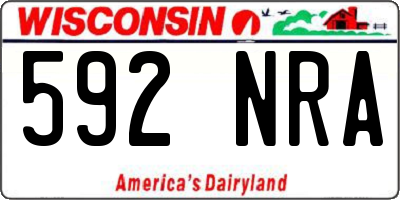 WI license plate 592NRA