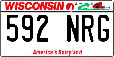 WI license plate 592NRG