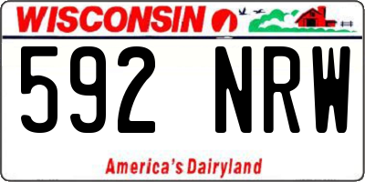 WI license plate 592NRW