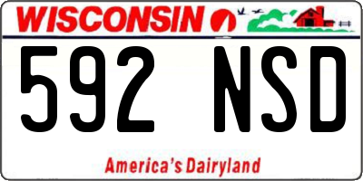 WI license plate 592NSD