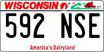 WI license plate 592NSE