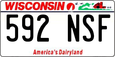 WI license plate 592NSF