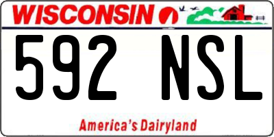 WI license plate 592NSL