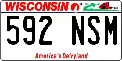 WI license plate 592NSM