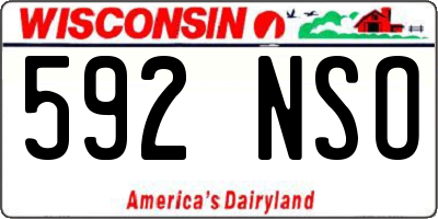 WI license plate 592NSO