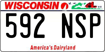 WI license plate 592NSP