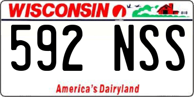 WI license plate 592NSS