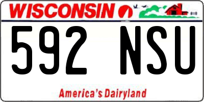WI license plate 592NSU