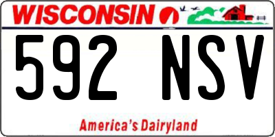 WI license plate 592NSV
