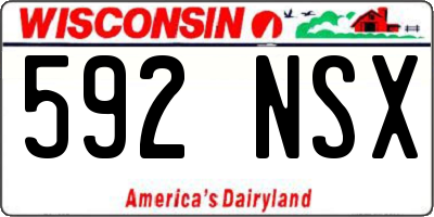 WI license plate 592NSX