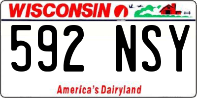 WI license plate 592NSY