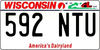 WI license plate 592NTU