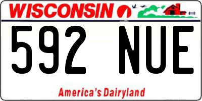 WI license plate 592NUE