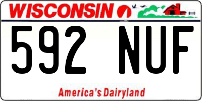 WI license plate 592NUF