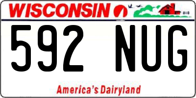 WI license plate 592NUG