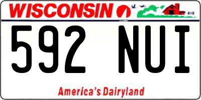 WI license plate 592NUI