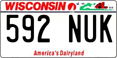 WI license plate 592NUK