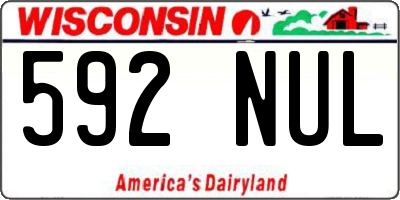 WI license plate 592NUL