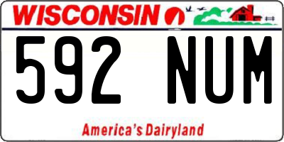 WI license plate 592NUM