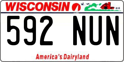 WI license plate 592NUN