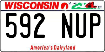 WI license plate 592NUP