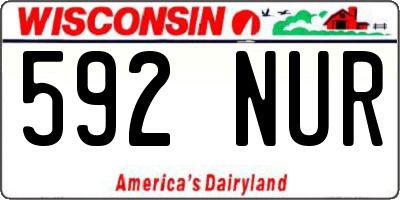 WI license plate 592NUR