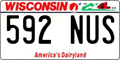 WI license plate 592NUS