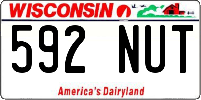 WI license plate 592NUT