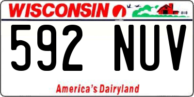 WI license plate 592NUV