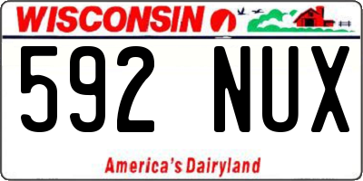 WI license plate 592NUX