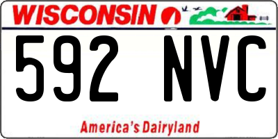 WI license plate 592NVC