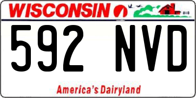 WI license plate 592NVD