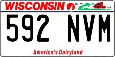 WI license plate 592NVM