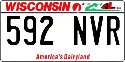 WI license plate 592NVR