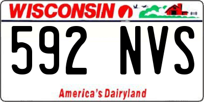 WI license plate 592NVS