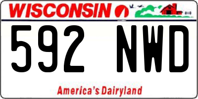 WI license plate 592NWD