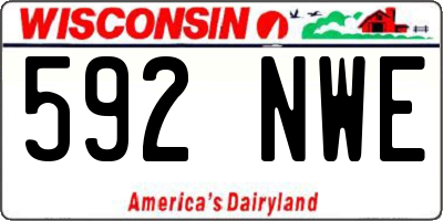 WI license plate 592NWE