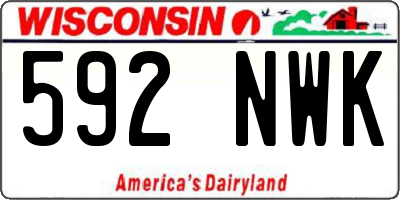 WI license plate 592NWK