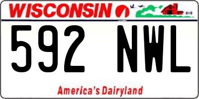 WI license plate 592NWL