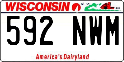WI license plate 592NWM