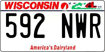 WI license plate 592NWR