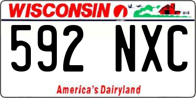 WI license plate 592NXC