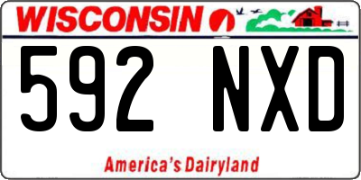 WI license plate 592NXD