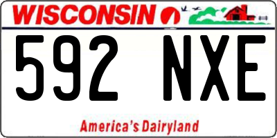 WI license plate 592NXE