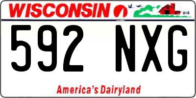 WI license plate 592NXG