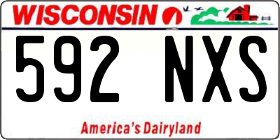 WI license plate 592NXS